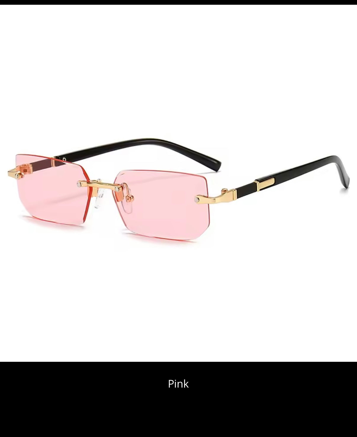 J&V products Aero Slim Rimless Rectangle Sunglasses