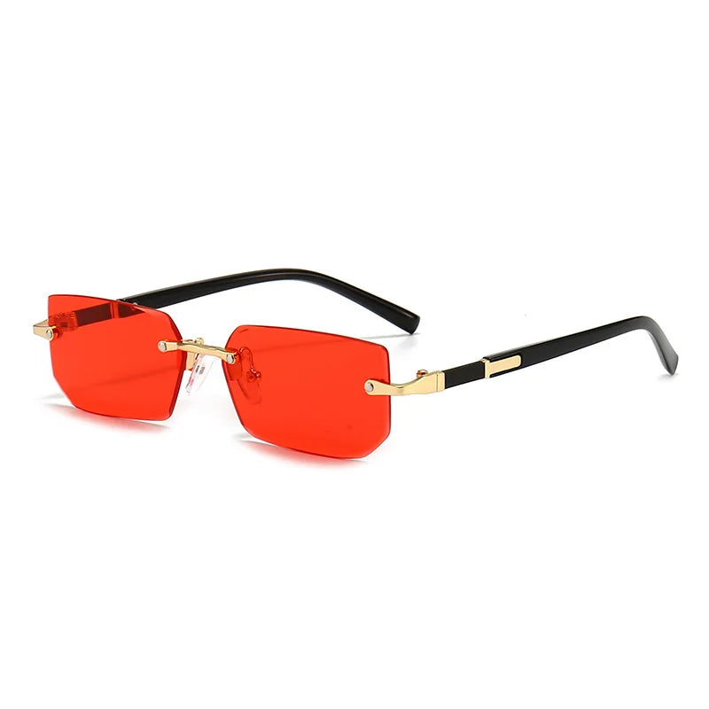 J&V products Aero Slim Rimless Rectangle Sunglasses