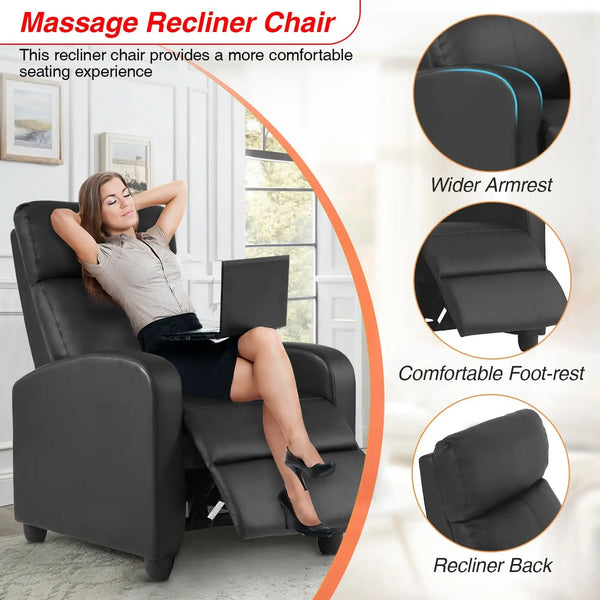 RelaxPro Leather Massage Recliner Sofa