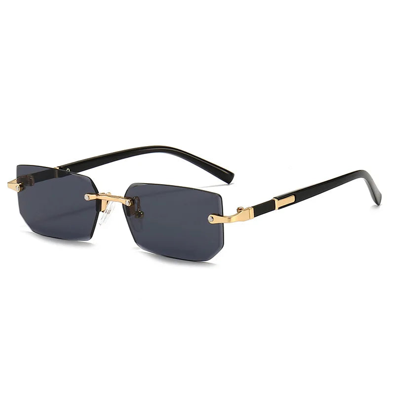 J&V products Aero Slim Rimless Rectangle Sunglasses