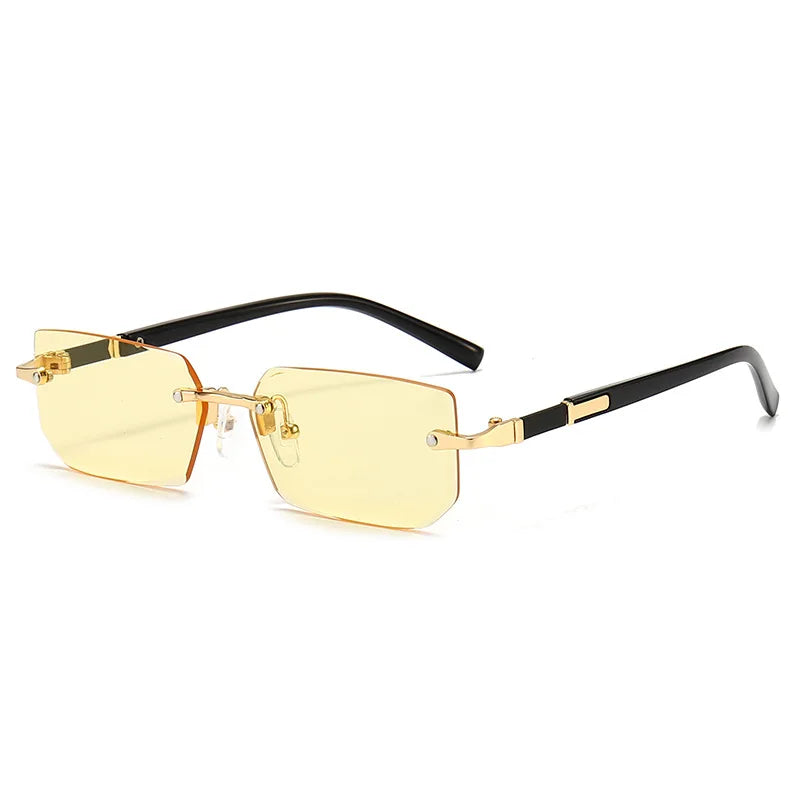 J&V products Aero Slim Rimless Rectangle Sunglasses