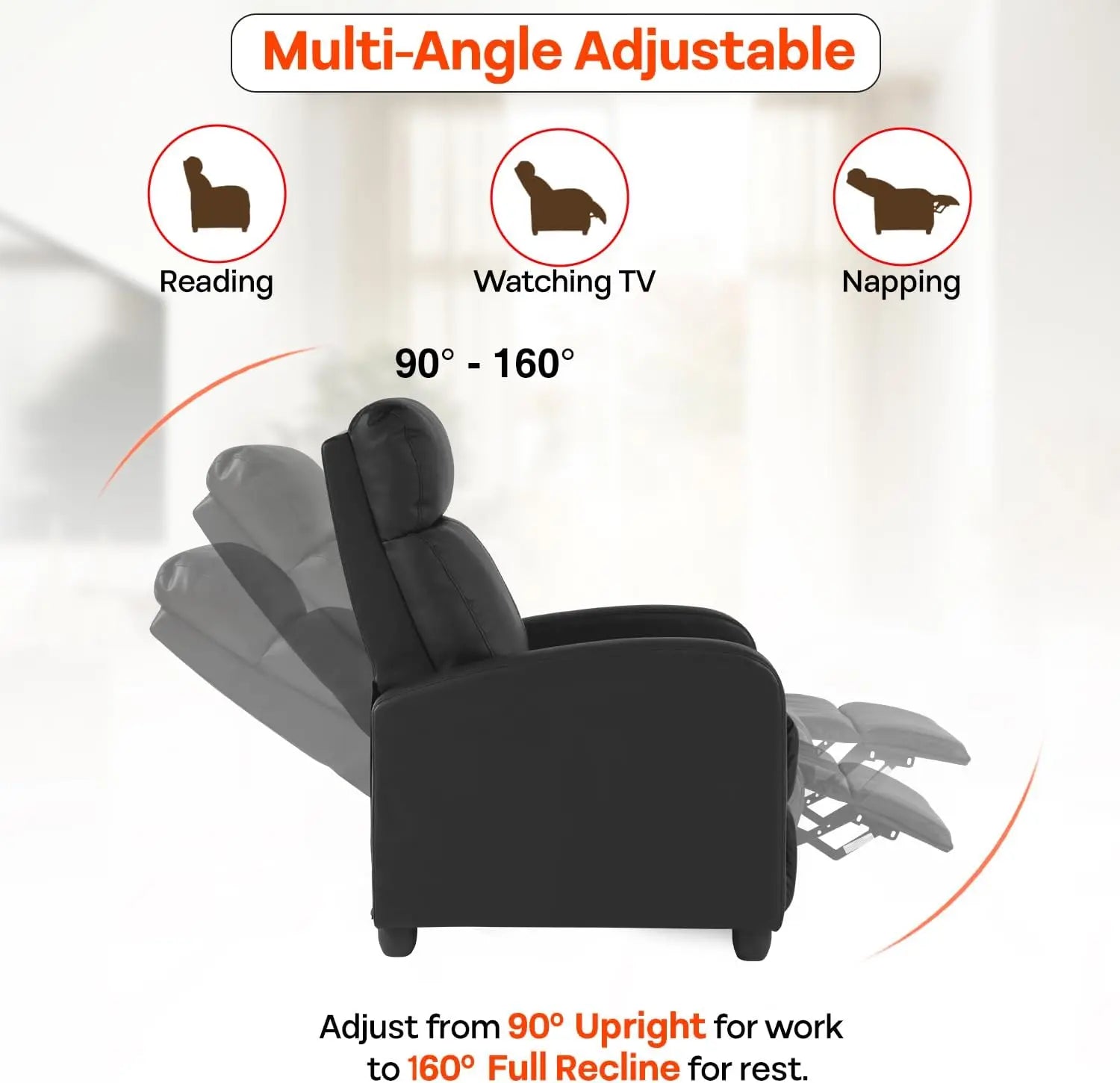 J&V furnitureRelaxPro Leather Massage Recliner Sofa