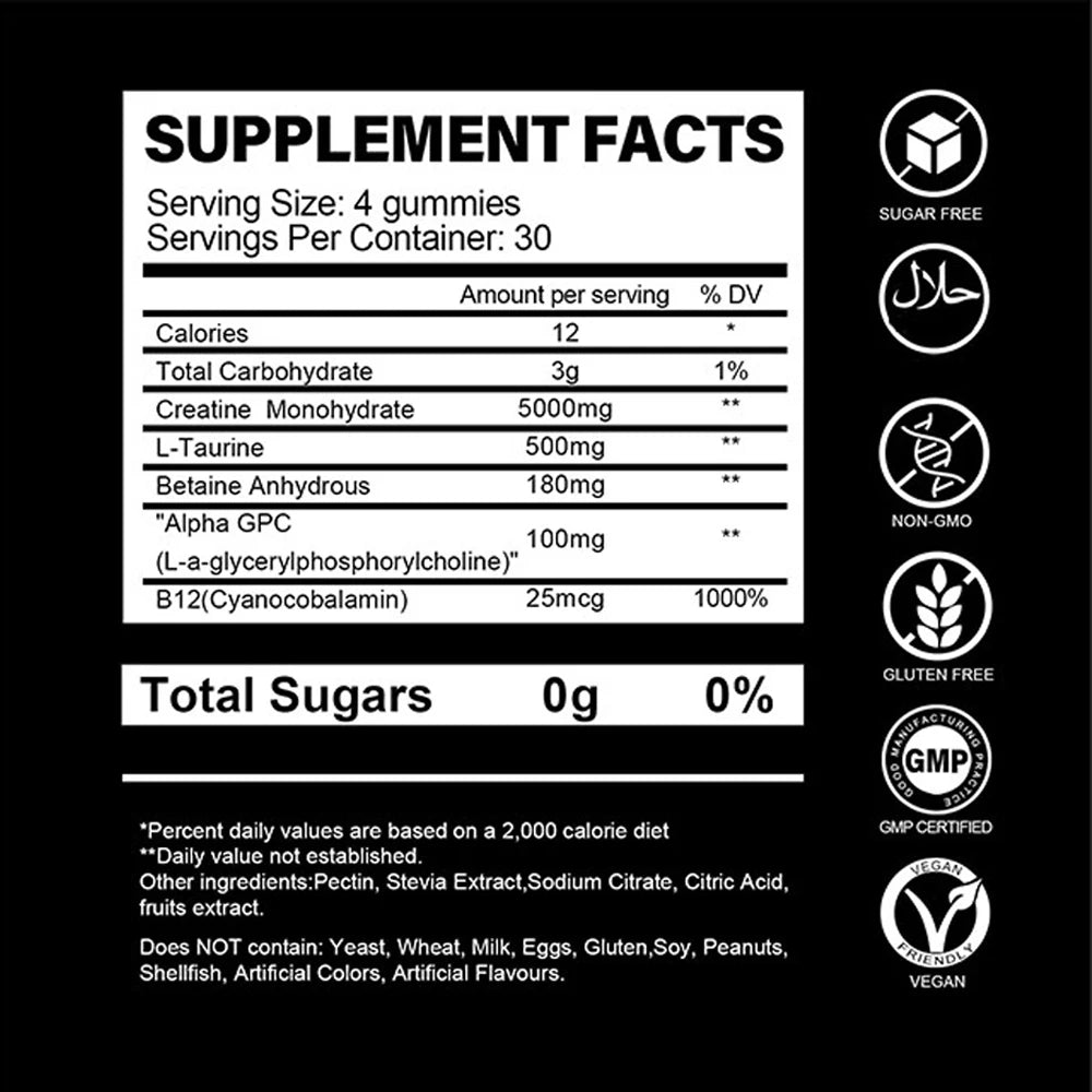 J&V's PowerBoost Daily Strength Creatine Gummies