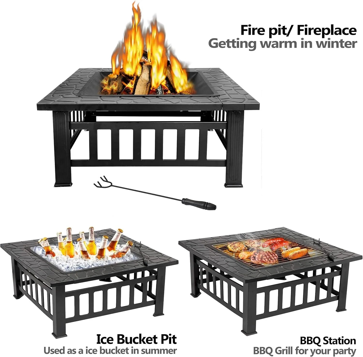 Backyard Blaze Square Fire Pit