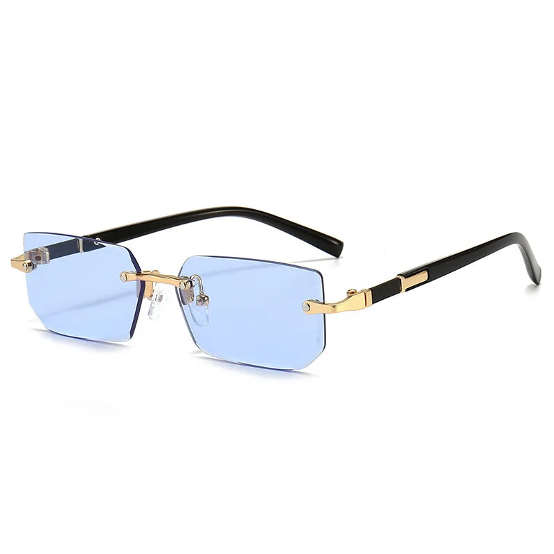 J&V products Aero Slim Rimless Rectangle Sunglasses