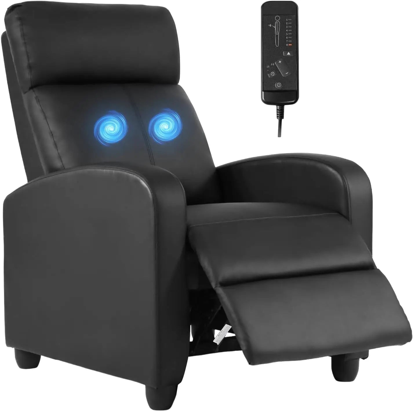 J&V furnitureRelaxPro Leather Massage Recliner Sofa